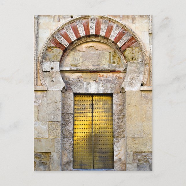 Postal Mezquita Gold Door Córdoba (Anverso)