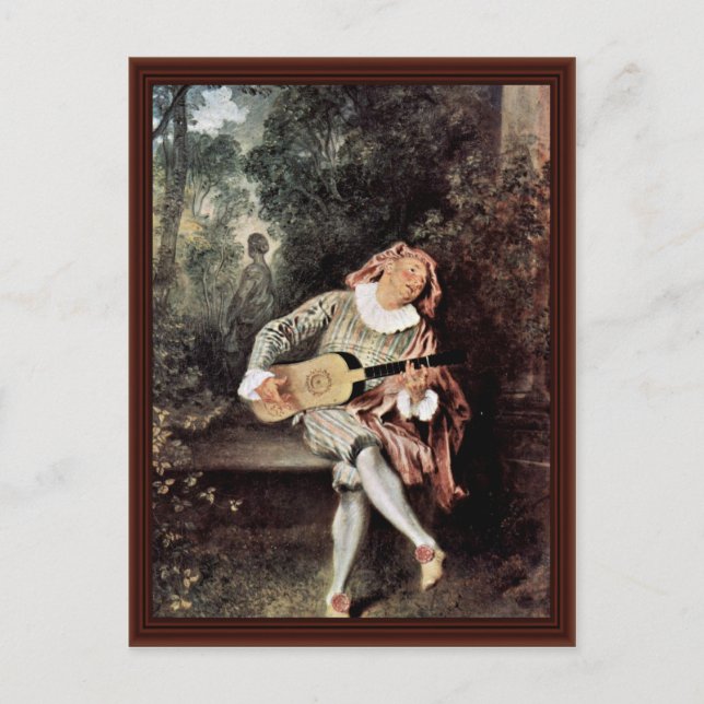 Postal Mezzetin Por Antoine Watteau (Anverso)