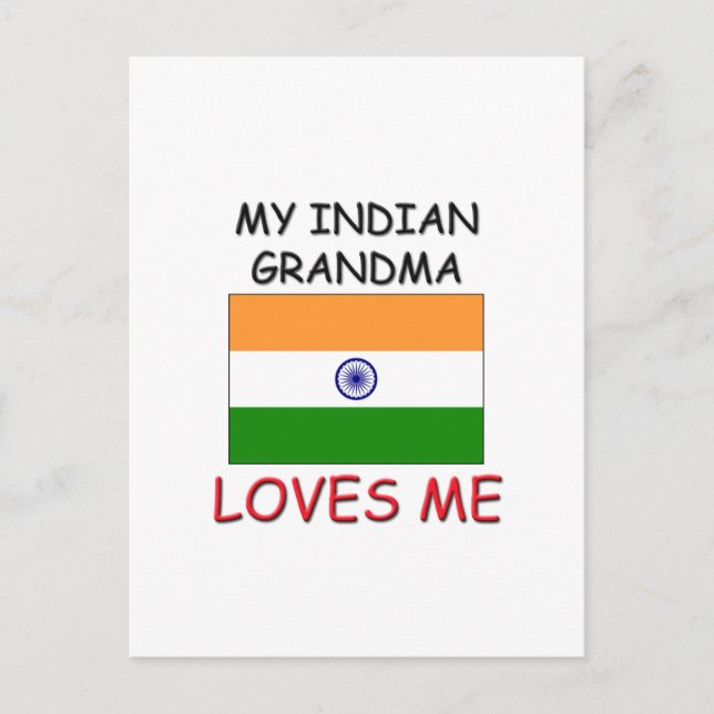 Postal Mi abuela india me ama (Anverso)
