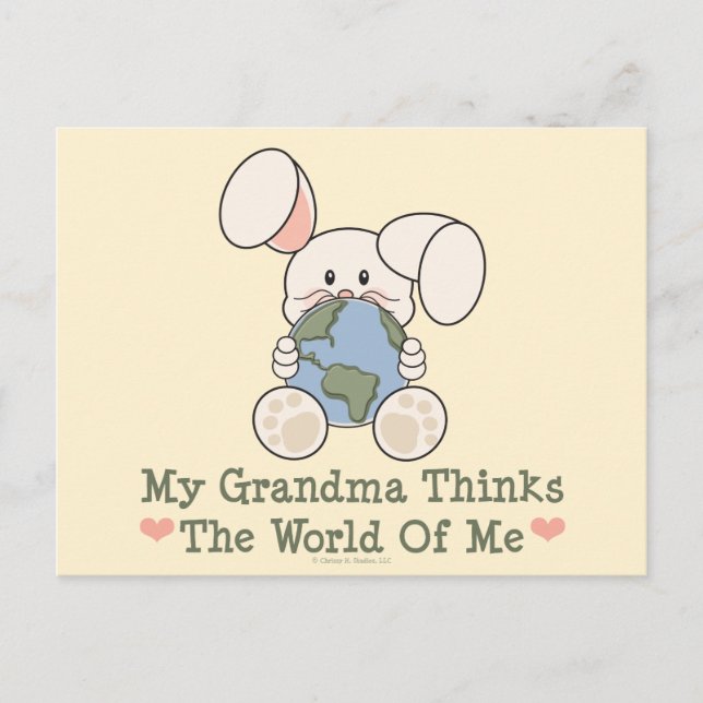 Postal Mi Abuela Piensa En El Mundo De Mí Postcard (Anverso)