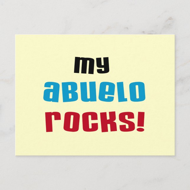 Postal Mi Abuelo Rocks camisetas y regalos (Anverso)