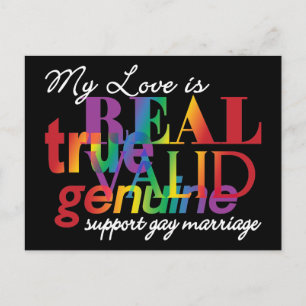 Postal Mi Amor Es Real Apoyo Matrimonio Gay