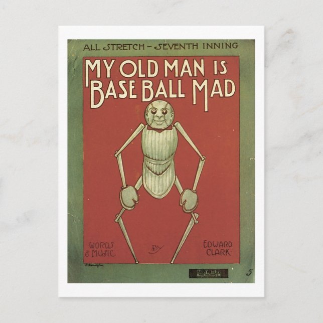 Postal Mi anciano es portada de un libro de canciones de  (Anverso)