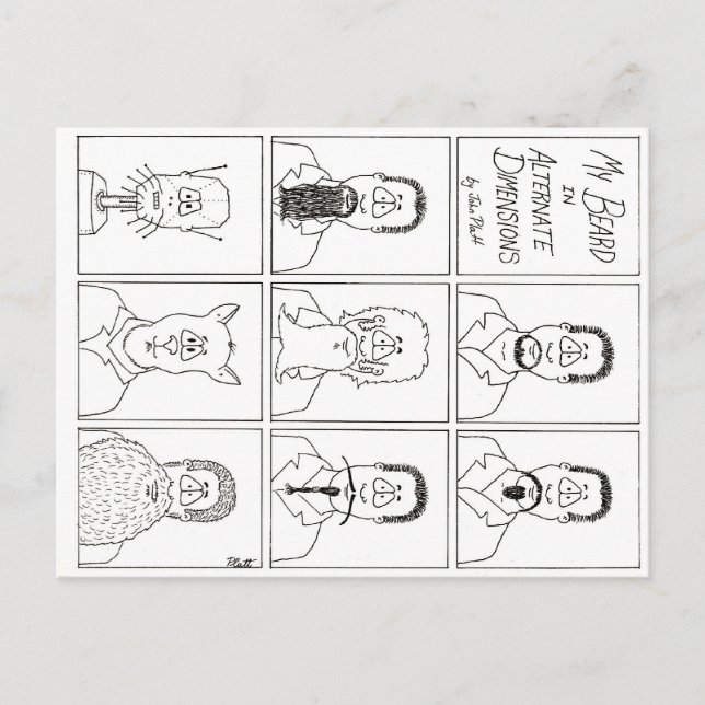 Postal Mi barba en dimensiones alternativas (Anverso)