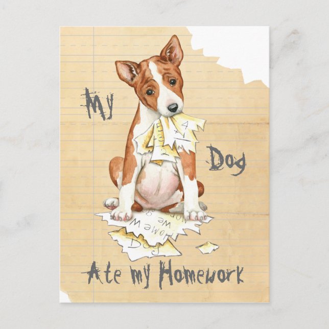 Postal Mi Basenji Ate My Homework (Anverso)