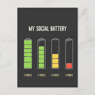 Postal Mi batería social introverte el humor social