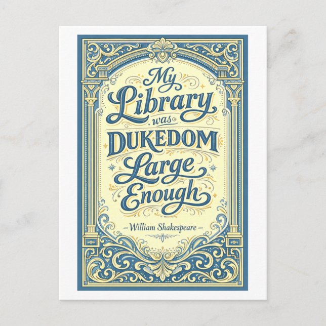 Postal "Mi Biblioteca" Shakespeare (Anverso)