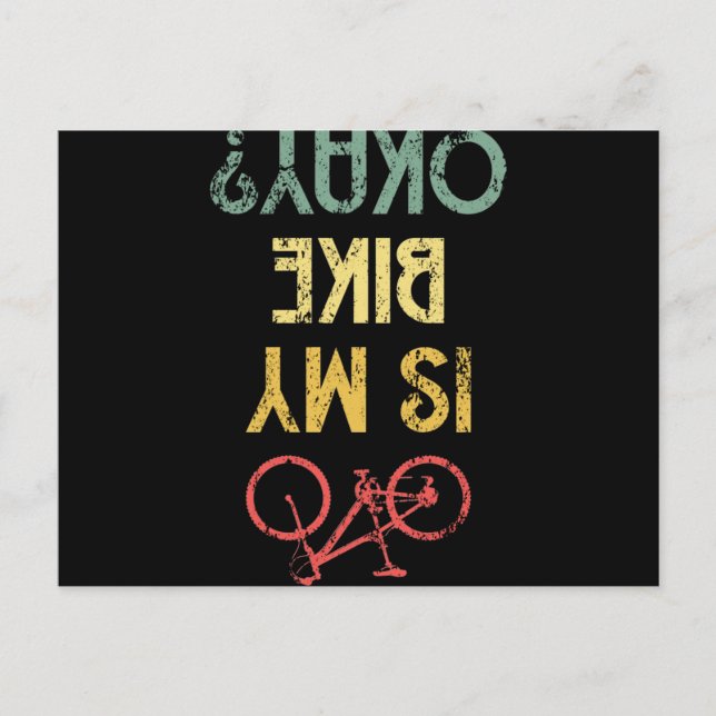 Postal ¿Mi Bicicleta Está Bien Retro Bicicleta Manejando  (Anverso)