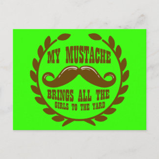 Postal Mi bigote lleva a todos los Chicas al yard
