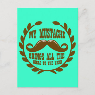 Postal Mi bigote lleva a todos los Chicas al yard
