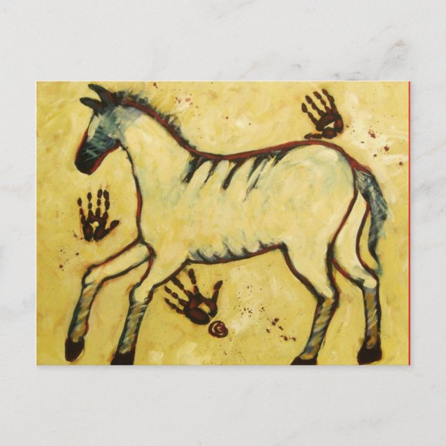Postal Mi caballo de Lascaux (Anverso)