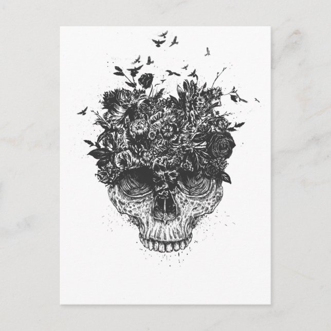 Postal Mi cabeza es una jungla (blanca y negra) (Anverso)