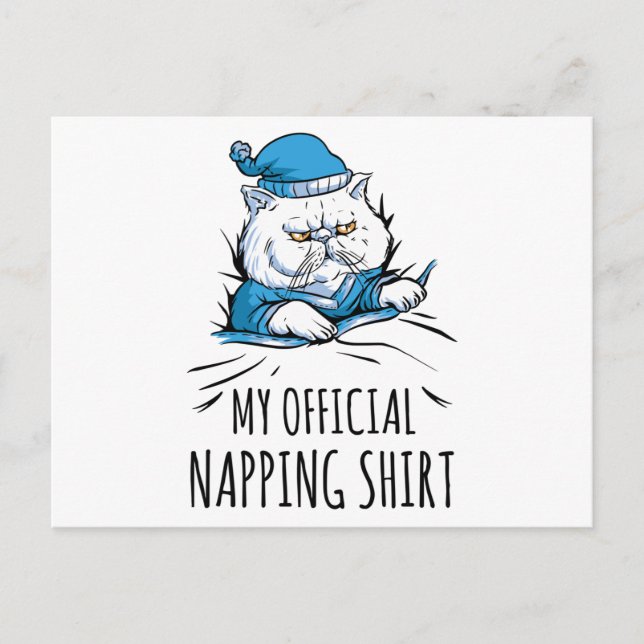 Postal Mi camisa oficial de dormir con Perro dormido (Anverso)