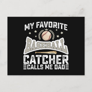 Postal Mi cazador favorito de béisbol me llama papá padre
