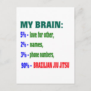 Postal Mi cerebro 90 % Jiu Jitsu brasileño.