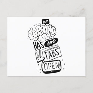Postal Mi cerebro tiene demasiadas pestañas abiertas Clás