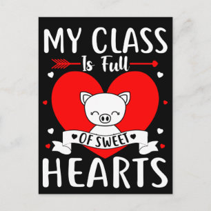 Postal Mi Clase Está Llena De Corazones Dulces San Valent