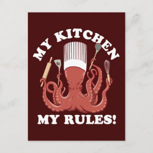 Postal Mi cocina mis reglas Chef del Octopus