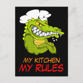 Postal Mi Cocina Mis Reglas, Chef Lagarto, Deporte Divert
