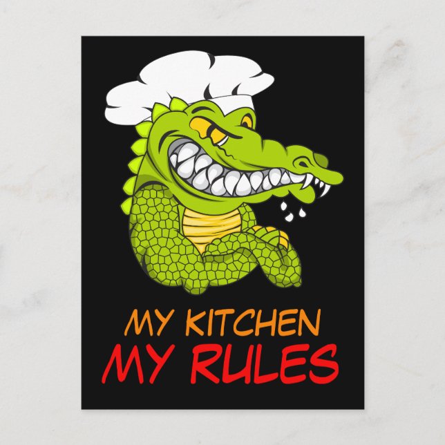 Postal Mi cocina mis reglas, cocinero lagarto, deporte di (Anverso)