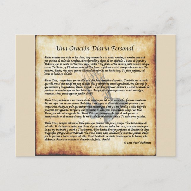 Postal Mi colección de oraciones diarias en español (post (Anverso)
