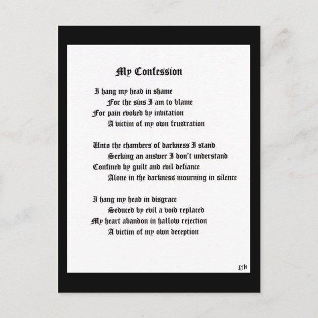 Postal Mi confesión (Anverso)