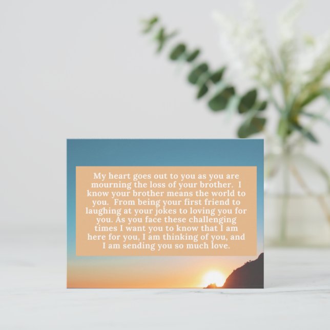 Postal Mi corazón está contigo (Anverso de pie)