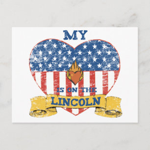 Postal Mi corazón está en el Lincoln