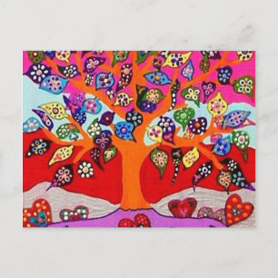 Postal Mi Corazón Flores Por Ti Árbol De La Vida