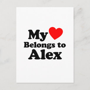 Postal Mi corazón le pertenece a Alex