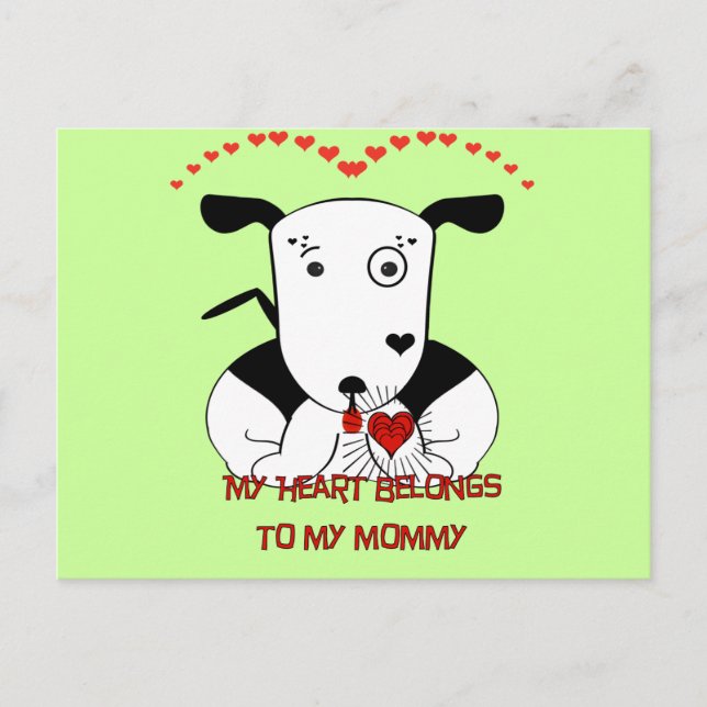 Postal Mi corazón le pertenece a mi mamá (Anverso)