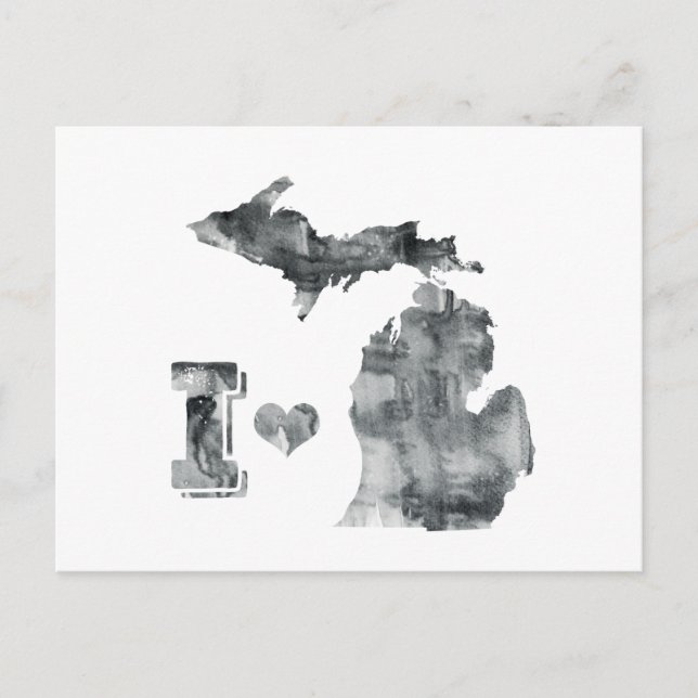 Postal Mi corazón Michigan (Anverso)