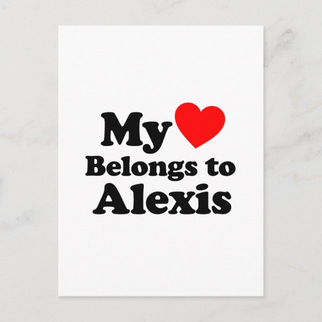 Postal Mi corazón pertenece a Alexis (Anverso)