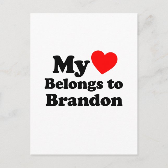 Postal Mi corazón pertenece a Brandon (Anverso)