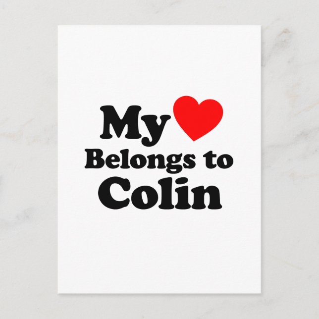 Postal Mi corazón pertenece a Colin (Anverso)