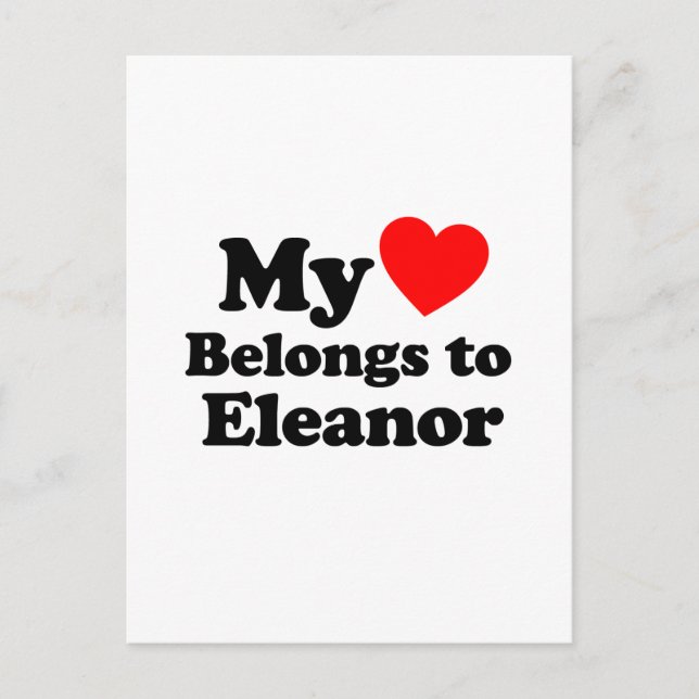 Postal Mi corazón pertenece a Eleanor (Anverso)