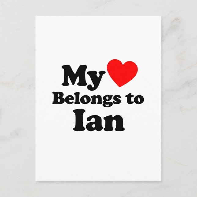 Postal Mi corazón pertenece a Ian (Anverso)