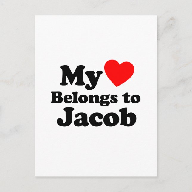 Postal Mi corazón pertenece a Jacob (Anverso)