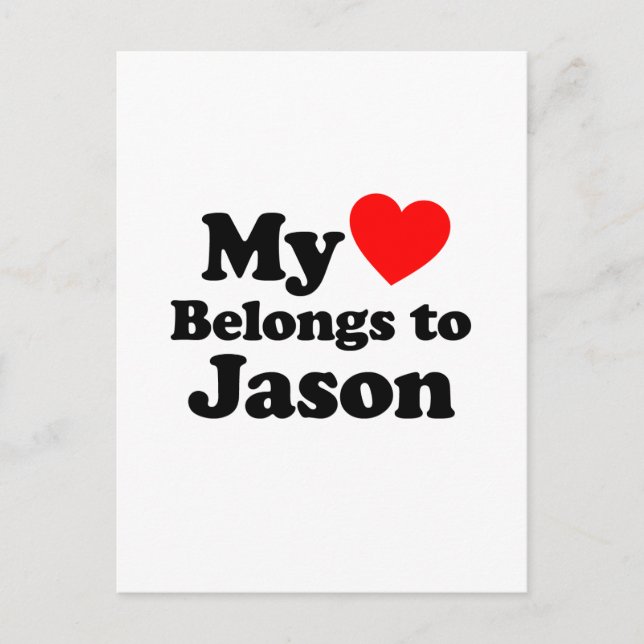 Postal Mi corazón pertenece a Jason (Anverso)