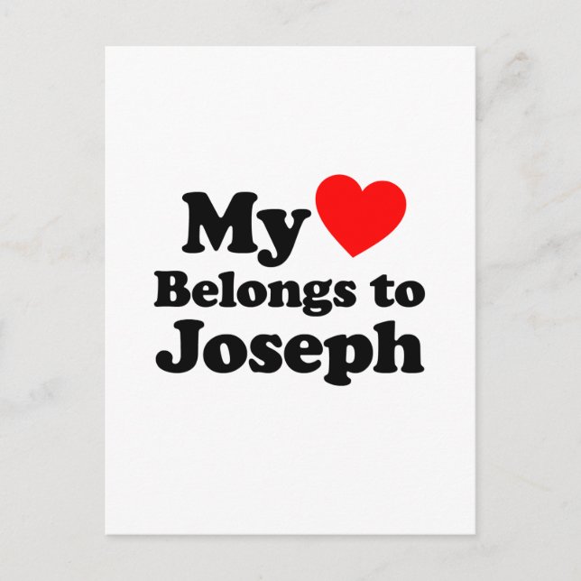Postal Mi corazón pertenece a Joseph (Anverso)