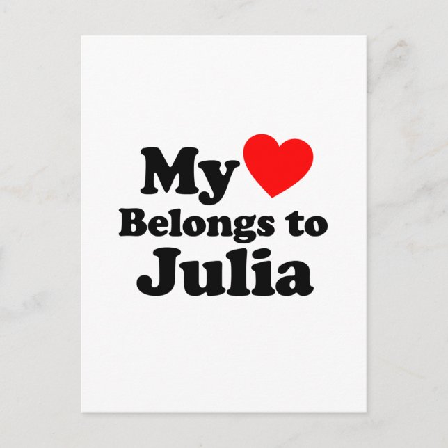 Postal Mi corazón pertenece a Julia (Anverso)
