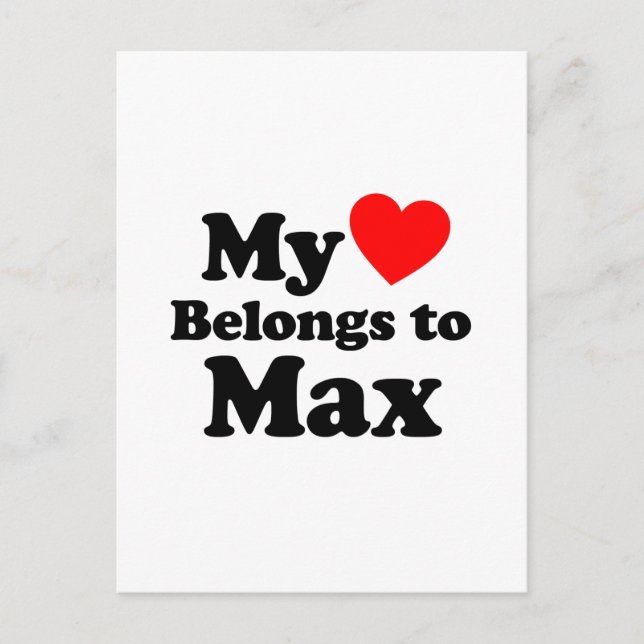 Postal Mi corazón pertenece a Max (Anverso)