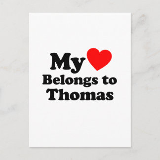 Postal Mi corazón pertenece a Thomas