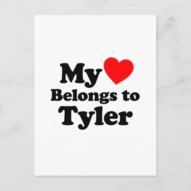 Postal Mi corazón pertenece a Tyler (Anverso)
