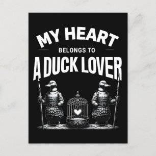 Postal Mi corazón pertenece a un amante del pato