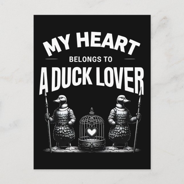 Postal Mi corazón pertenece a un amante del pato (Anverso)
