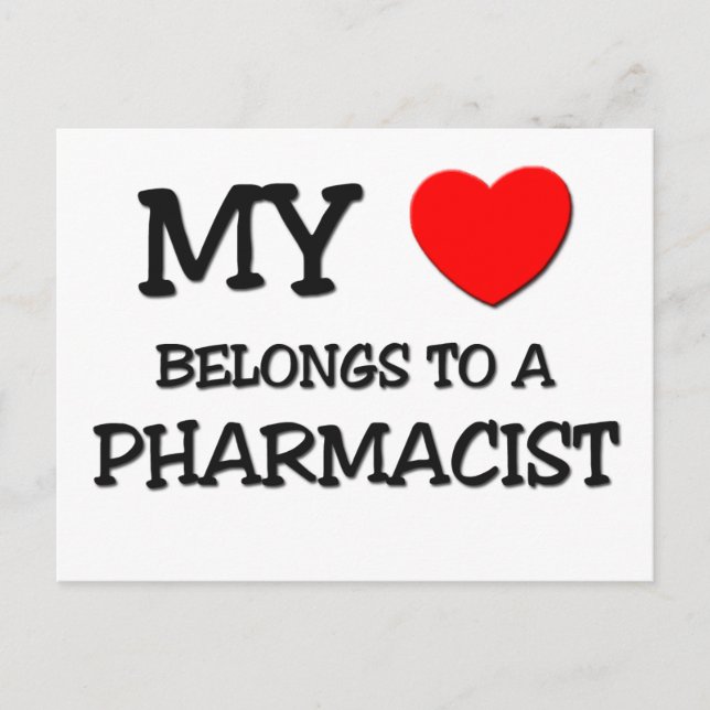 Postal Mi Corazón Pertenece A Un FARMACÉUTICO (Anverso)