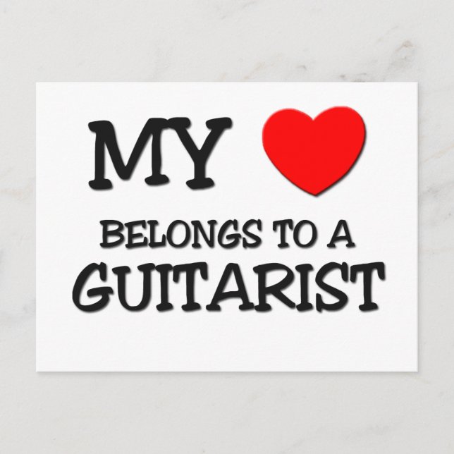 Postal Mi Corazón Pertenece A Un GUITARISTA (Anverso)