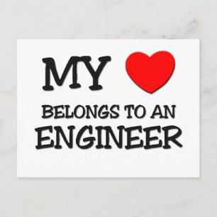 Postal Mi Corazón Pertenece A Un INGENIERO