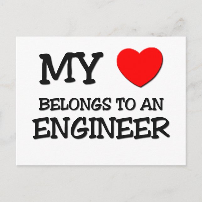 Postal Mi corazón pertenece a un INGENIERO (Anverso)
